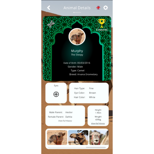 The mobile app for tracking animal status