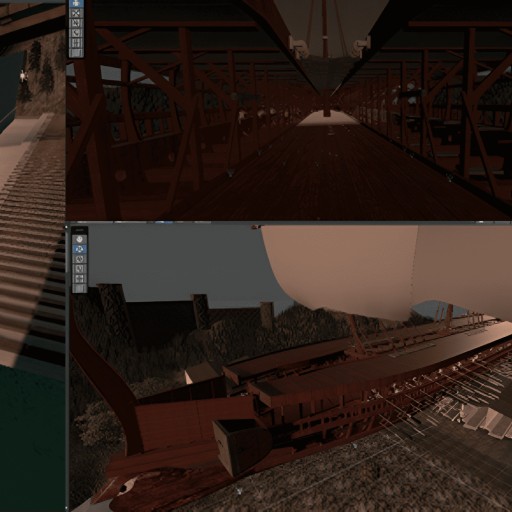 The Trireme in the 3D Space of a ancient greek port